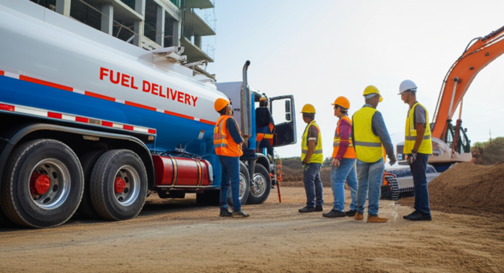 Emergency diesel fuel delivery service on Interstate 80 near Ogallala Nebraska